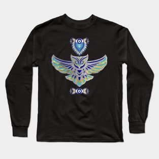 Owl Evil Eye Ornament Long Sleeve T-Shirt